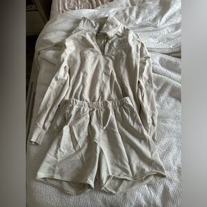SoulCycle quarter zip and short set